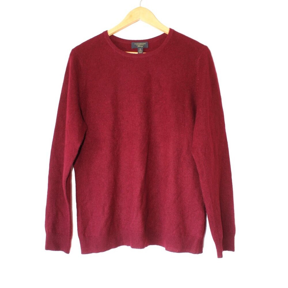Chapter Club 100% Cashmere Men's Sweater Size XL Burgundy Crew Neck Pull over